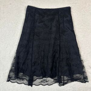 Nine and Co Black Mesh Whimsigoth Overlay Midi Skirt